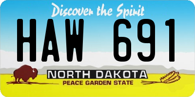 ND license plate HAW691