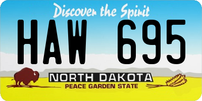 ND license plate HAW695