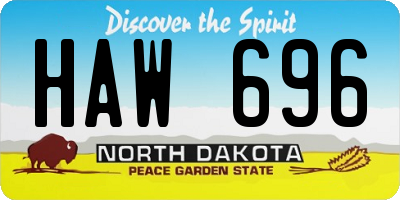 ND license plate HAW696