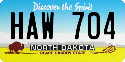 ND license plate HAW704