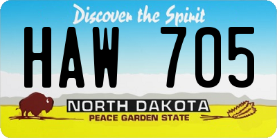 ND license plate HAW705