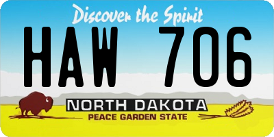 ND license plate HAW706