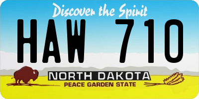 ND license plate HAW710