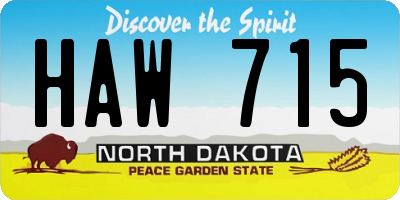 ND license plate HAW715