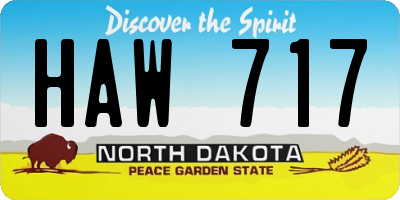 ND license plate HAW717