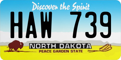 ND license plate HAW739