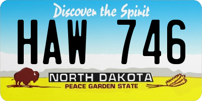 ND license plate HAW746