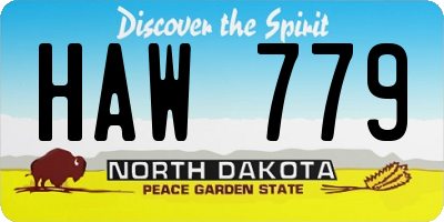 ND license plate HAW779