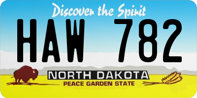 ND license plate HAW782