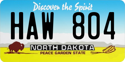 ND license plate HAW804