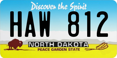 ND license plate HAW812
