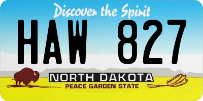 ND license plate HAW827