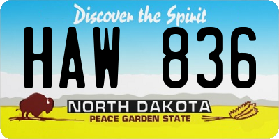 ND license plate HAW836
