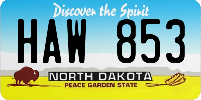 ND license plate HAW853