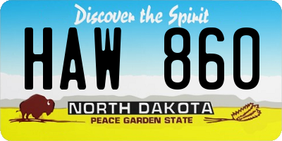 ND license plate HAW860