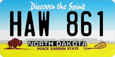 ND license plate HAW861
