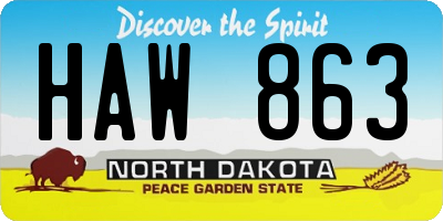 ND license plate HAW863