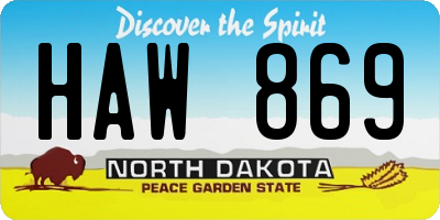 ND license plate HAW869