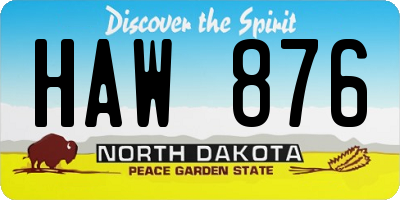 ND license plate HAW876