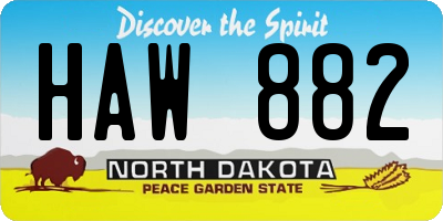 ND license plate HAW882