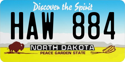 ND license plate HAW884