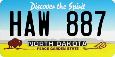 ND license plate HAW887