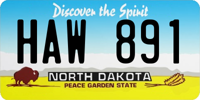 ND license plate HAW891