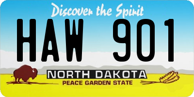 ND license plate HAW901