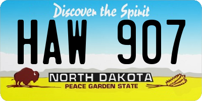 ND license plate HAW907