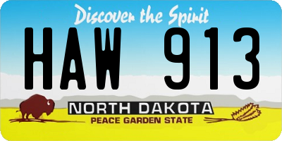 ND license plate HAW913