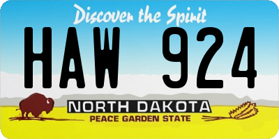 ND license plate HAW924