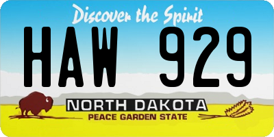 ND license plate HAW929