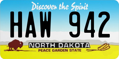 ND license plate HAW942