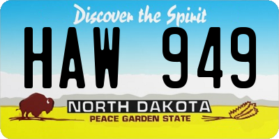 ND license plate HAW949