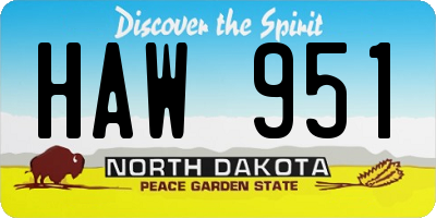 ND license plate HAW951