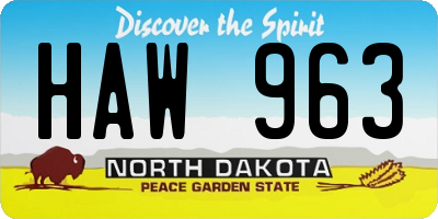ND license plate HAW963