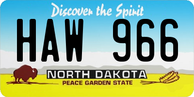 ND license plate HAW966