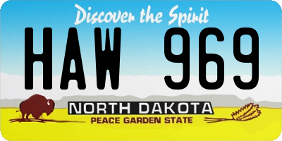 ND license plate HAW969