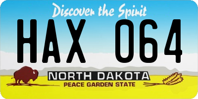 ND license plate HAX064