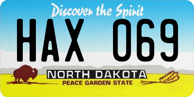 ND license plate HAX069