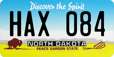 ND license plate HAX084