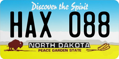 ND license plate HAX088