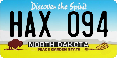 ND license plate HAX094