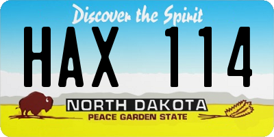 ND license plate HAX114