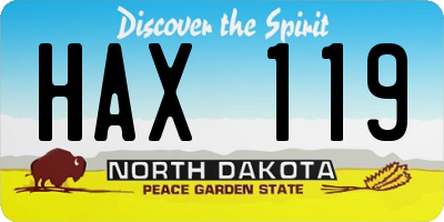 ND license plate HAX119