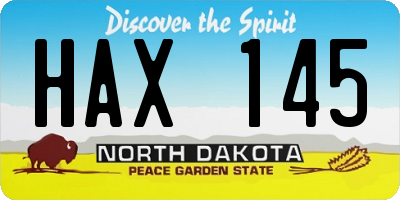 ND license plate HAX145