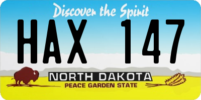ND license plate HAX147
