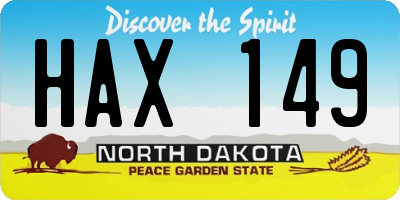 ND license plate HAX149