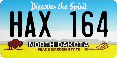 ND license plate HAX164