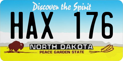 ND license plate HAX176